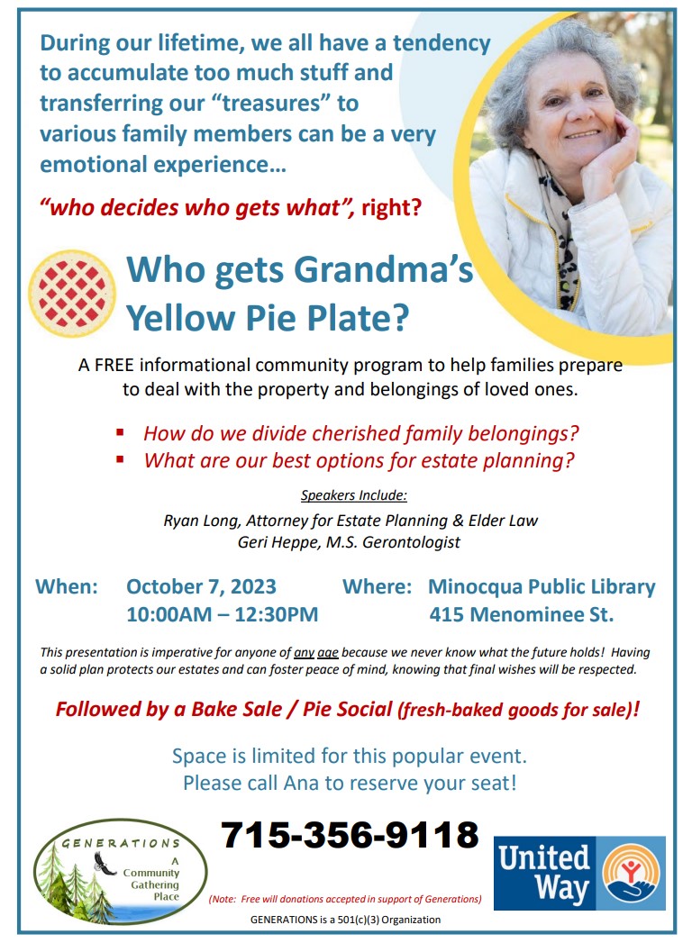 Who gets Grandma's Yellow Pie Plate ?